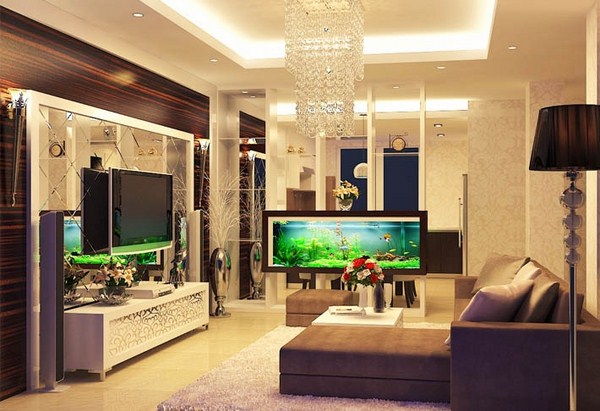 bể cá phong thủy phòng khách