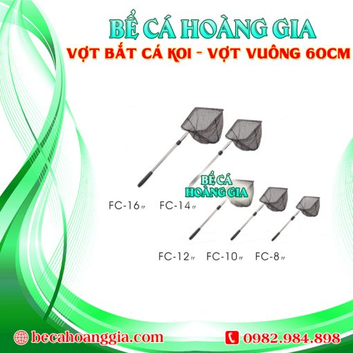 Vợt bắt cá koi – Vợt Vuông 60CM