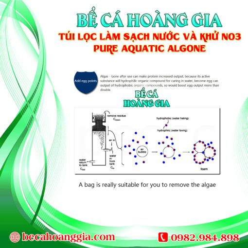 TÚI LỌC LÀM SẠCH NƯỚC VÀ KHỬ NO3 PURE AQUATIC ALGONE