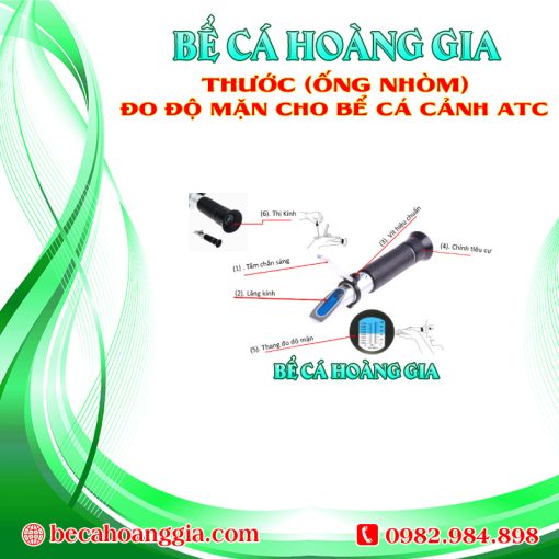 THƯỚC (ỐNG NHÒM) ĐO ĐỘ MẶN CHO BỂ CÁ CẢNH ATC